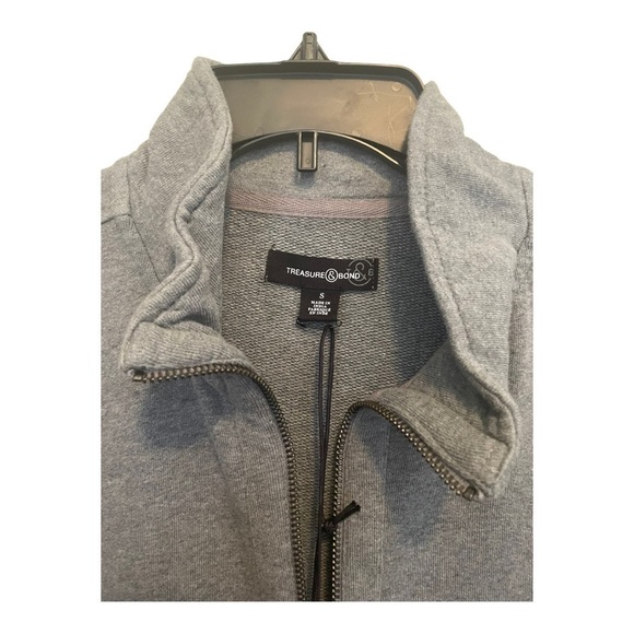 TREASURE & Bond gray 1/4 zip casual sweater - Picture 3 of 6